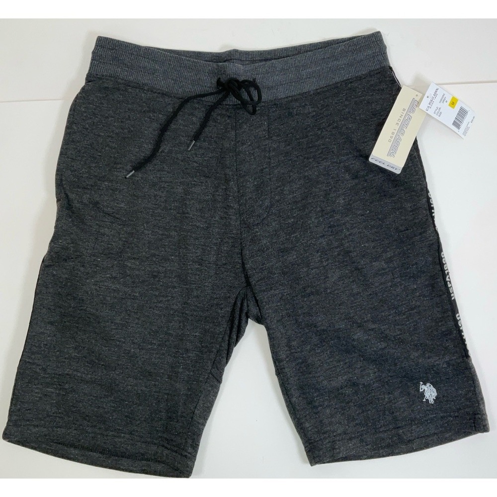 NWT Men's U.S. Polo Assn. Feel Dry Sweat Shorts Drawstring & Pockets Gray Medium